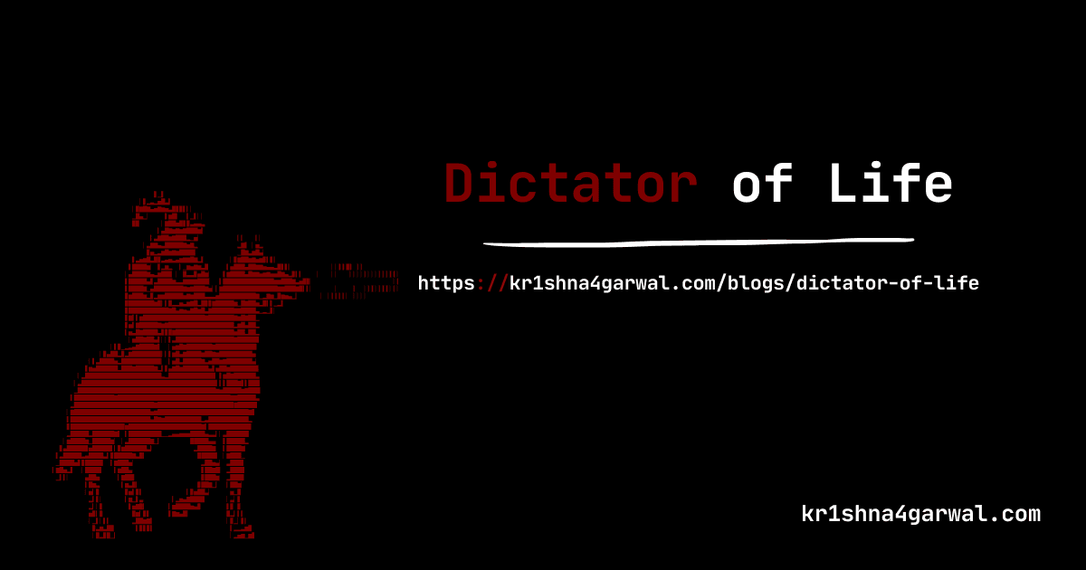 Featured image for "Dictator of Life"